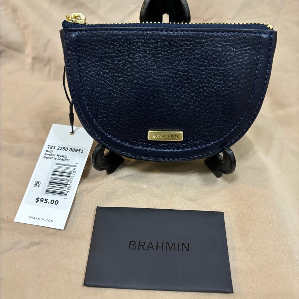 Brahmin Navy Leather Clutch